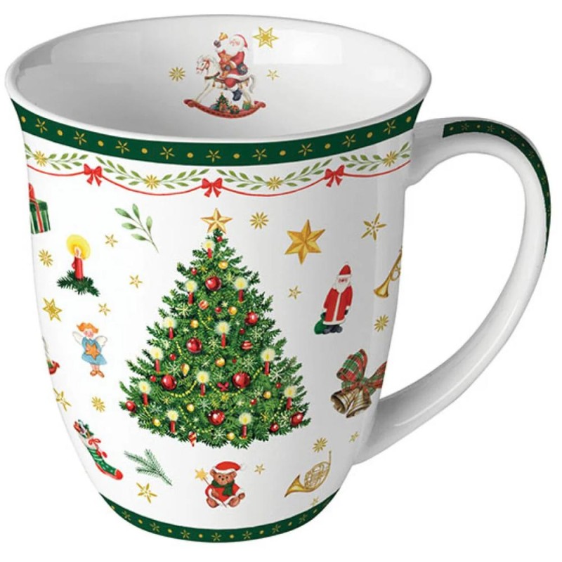 Cana de Portelan in Cutie Christmas Evergreen, Pronat, 0.4 l