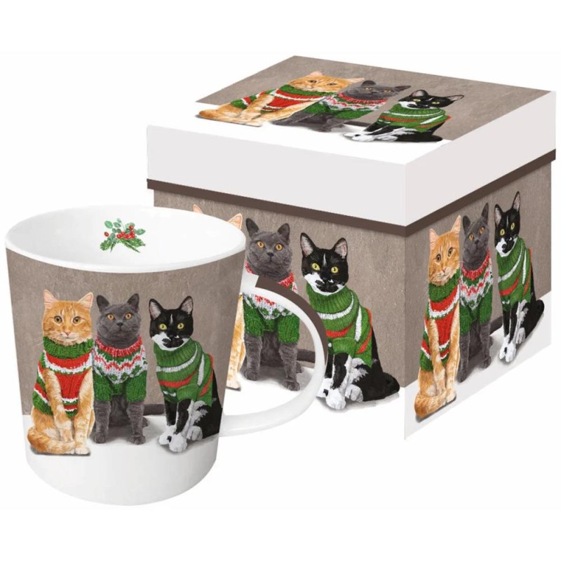 Cana de Portelan in Cutie de Cadou, Pronat, Sweater Cats, 0.35 l