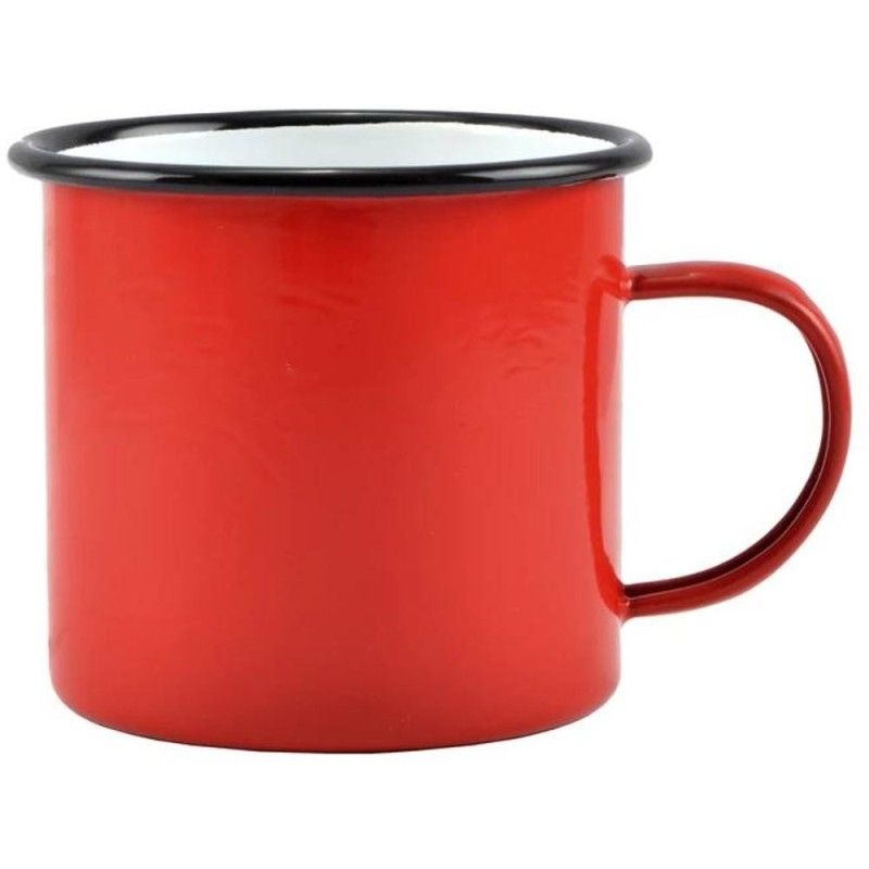 Cana Emailata cu Maner, 360 ml, Rosie, Perfect Home