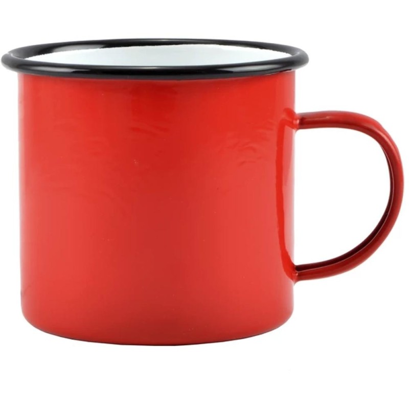 Cana Emailata cu Maner, 450 ml, Rosie, Perfect Home