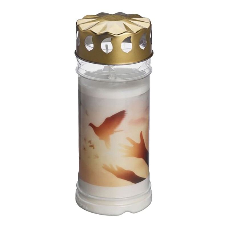 Candela Bolsius din Plastic cu Capac, 5 zile Porumbel - Alb