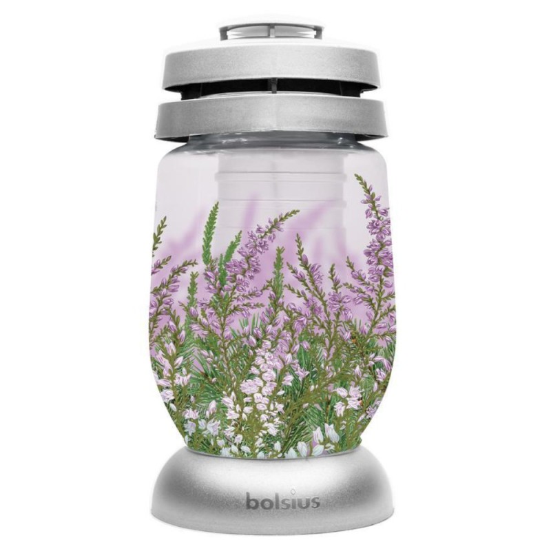 Candela Bolsius din Sticla, Flori Mov, 36 Ore