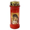 Candela Bolsius Nr. 6 cu Capac Anti-vant Maica Domnului Bizantin - Rosu