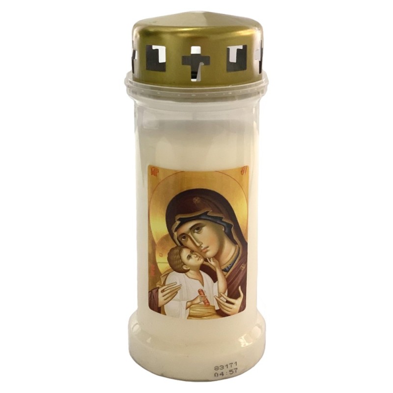 Candela Bolsius Nr. 6 cu Capac Maica Domnului Bizantin - Alb