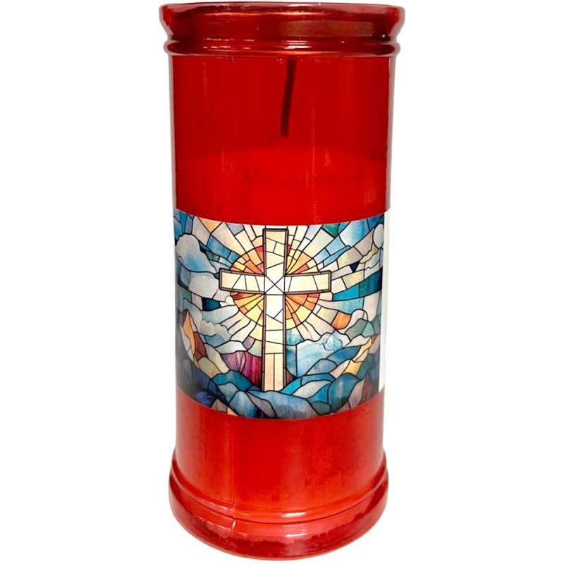 Candela cu Capac Anti-Vant, Culoare Rosie