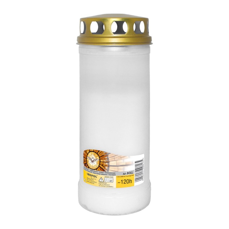 Candela cu Capac Italia 80 l Alb, 120 Ore