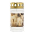 Candela din Plastic cu Capac, Alba, Model Papadie, Bolsius, 120 Ore