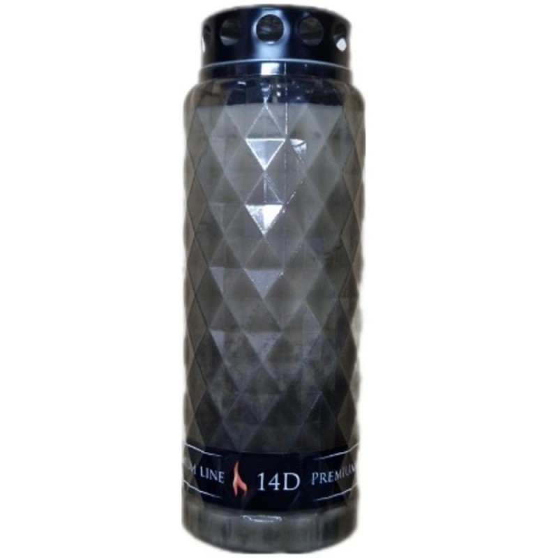 Candela din Plastic cu Capac, Premium Line, Fumurie, 14 Zile