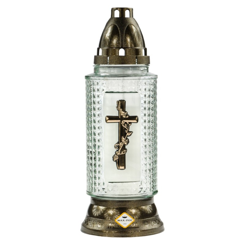 Candela din Sticla cu Cruce Aurie, 41 Ore, Max-Pol