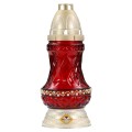 Candela din Sticla, cu Pietricele 813BR Max-Pol, Rosu, 24 Ore