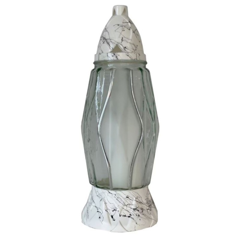 Candela din Sticla, Gri, 44 Ore, 505D-A