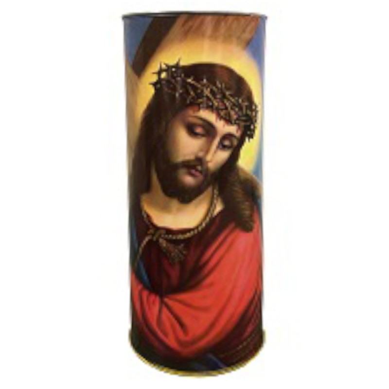 Candela Ecologica cu Capac Anti-Vant Hristos T80, 120 Ore