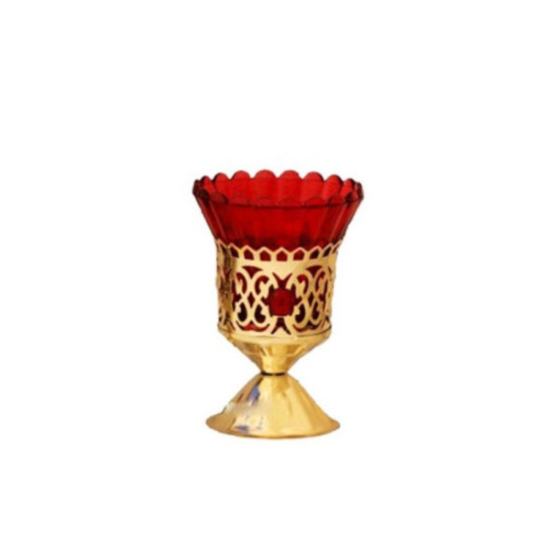 Candela pentru Ulei, cu Floare si Piatra