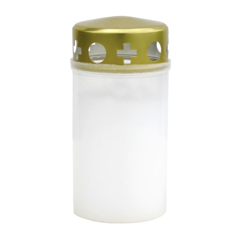 Candela Plastic cu Capac Auriu Alb Italia, 36 Ore