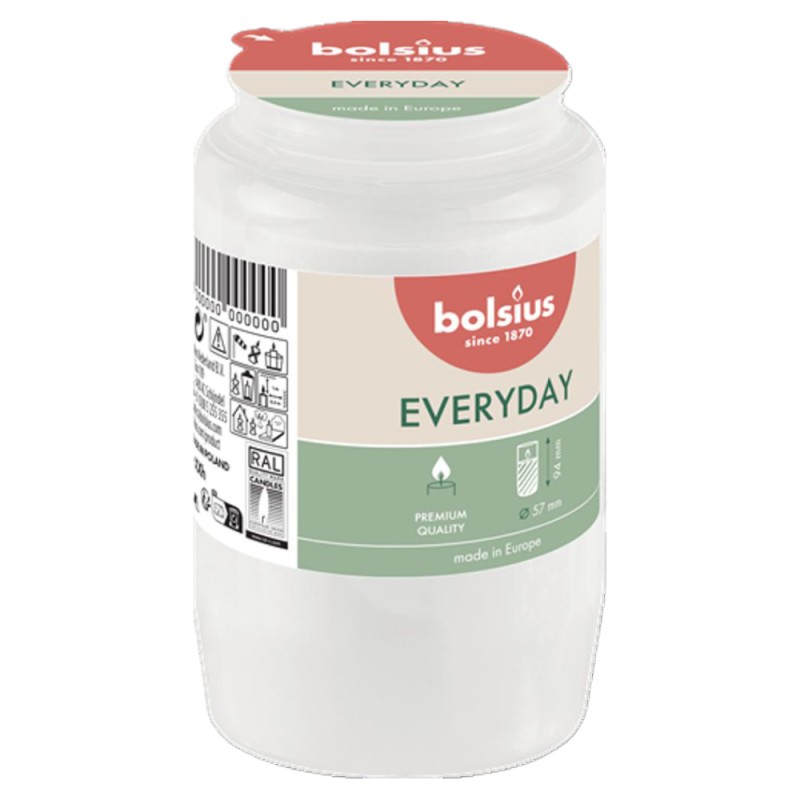 Candela Rezerva Bolsius Nr. 3, Timp de Ardere 45 Ore, Alba