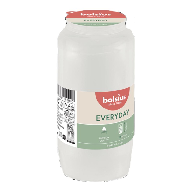 Candela Rezerva Bolsius Nr. 7, Timp de Ardere 85 Ore, Alba