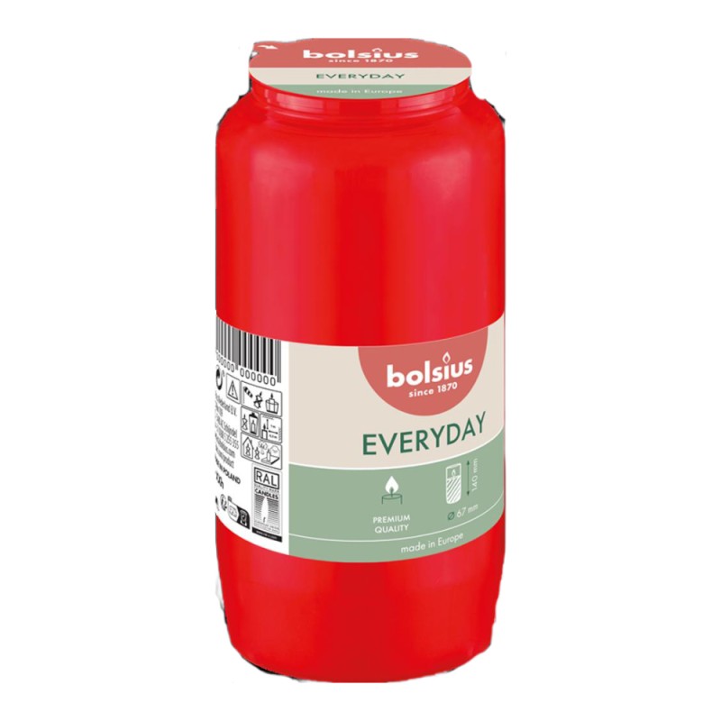 Candela Rezerva Bolsius Nr. 7, Timp de Ardere 85 Ore, Rosie