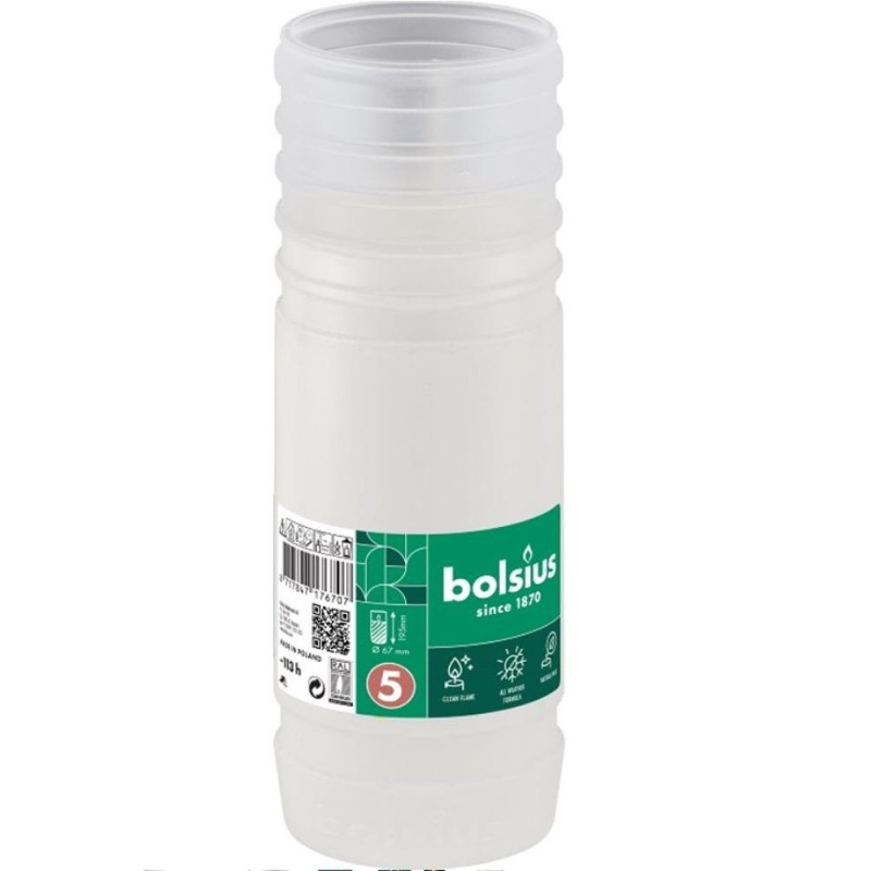 Candela Rezerva Nr. 5P DNI, Bolsius, Alba, 113 Ore