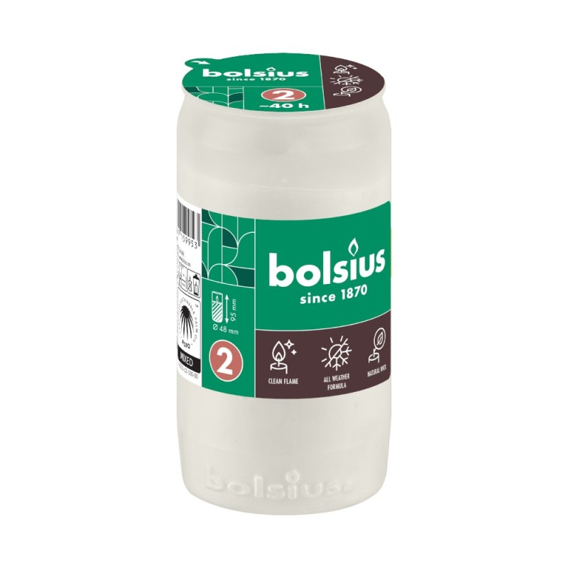 Candela Rezerva Nr.2,  Bolsius, Alb, 40 Ore