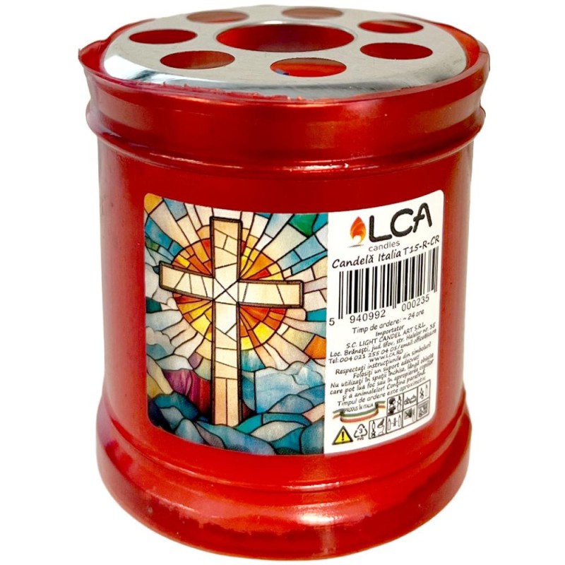 Candela Rosie cu Capac Anti-Vant