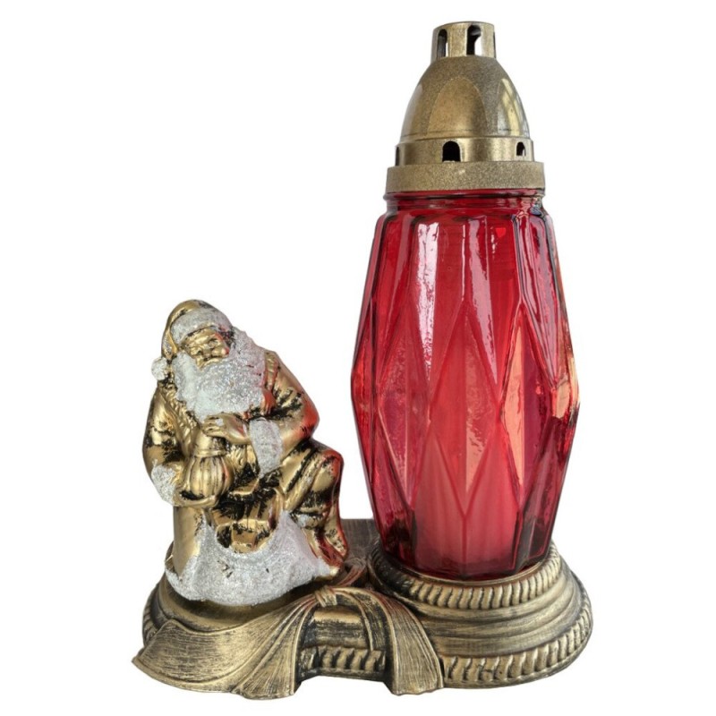 Candela Rosie de Craciun cu Mos Craciun