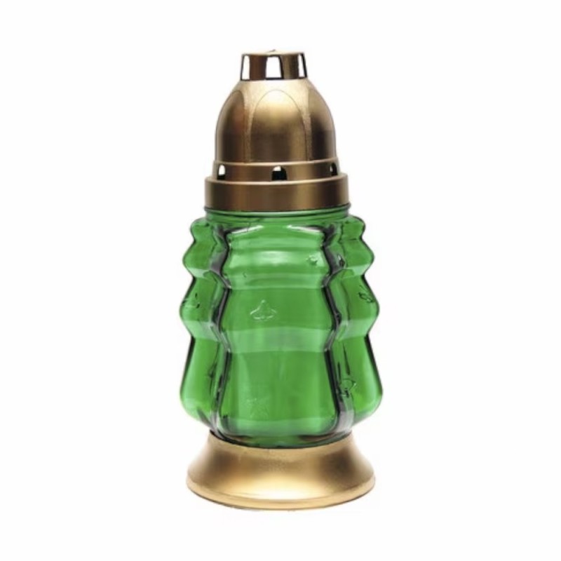 Candela Sticla Mini Brad Verde