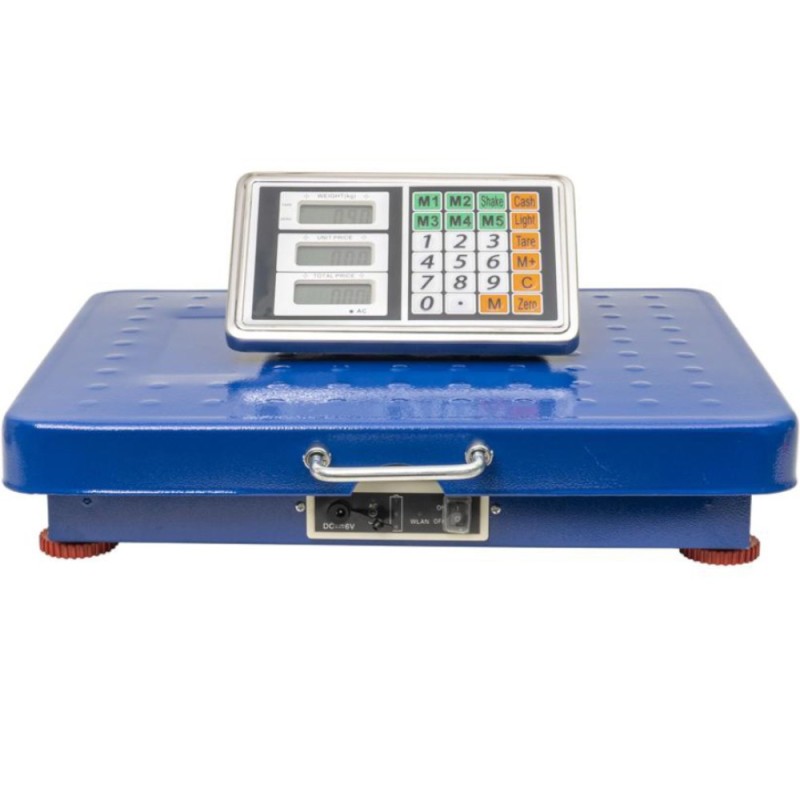 Cantar Electronic cu Platforma, fara Fir, 41 x 51 cm, Capacitate Maxima 300 kg, Albastru