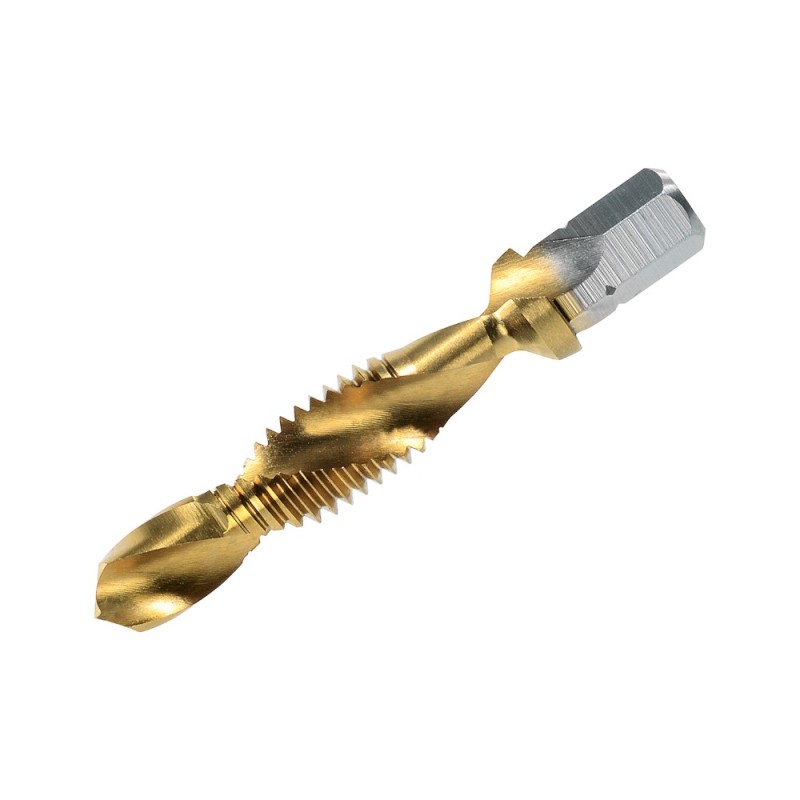 Cap Combinat Burghiu-tarod Bit, HSS Tin, M 3 X 0.5, Filet Normal, D, ISO din 13