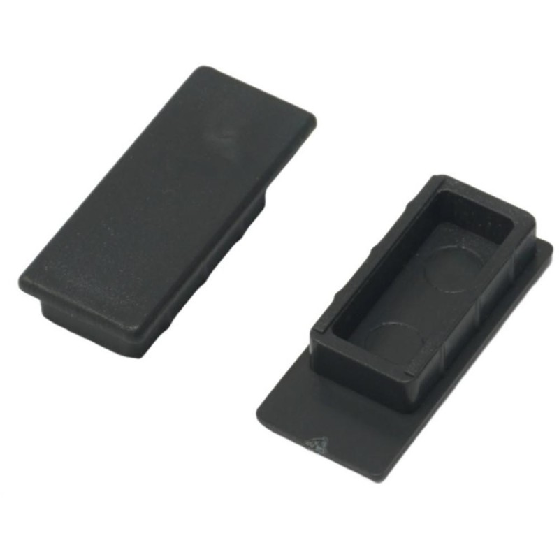 Capac pentru Bara Haine Rectangulara Premium, Finisaj Gri Antracit