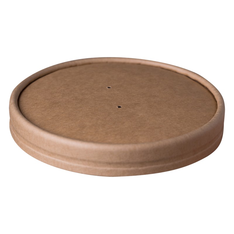 Capace Biodegradabile, Compostabile de Carton, PLA Kraft, Diametru 150 mm, 18 buc