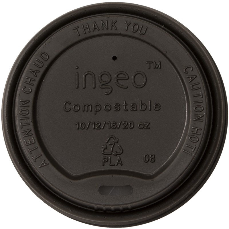 Capace Biodegradabile, Compostabile, Negre, Diametru 90 mm, 100 buc