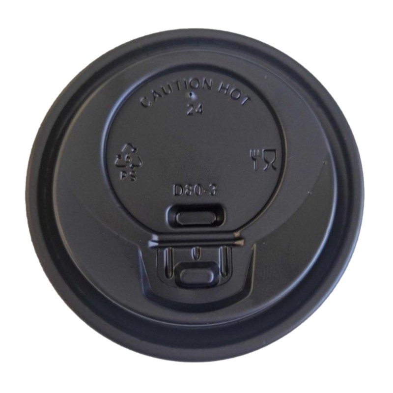 Capace pentru Pahare, 80 mm, Tab din Plastic, Negre, 100 Bucati