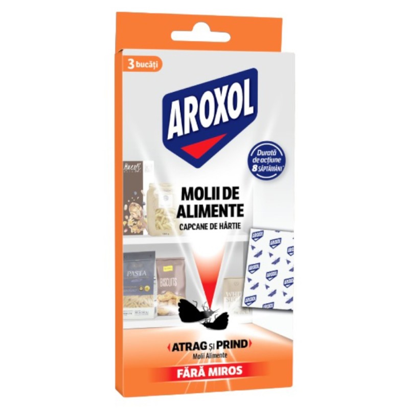 Capcane de Hartie Antimolii Aroxol pentru Alimente, 3 Bucati