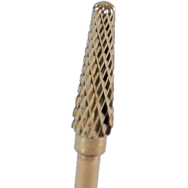 Capete de Freza Unghii Aurita din Carbid, 4 x 13.5 mm, Forma Conica, Granulatie Medie, pentru Indepartare Gel si Acril