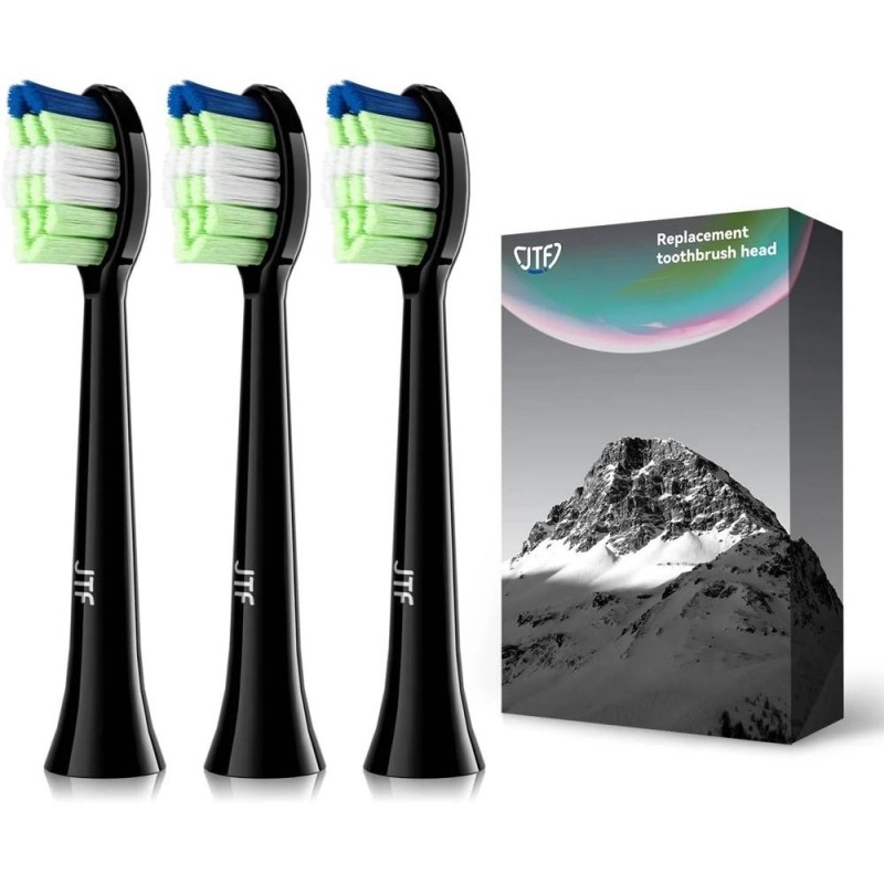 Capete Periuta Dinti Electrica, JTF Sonic, Negre, P200, 3 Bucati/Cutie