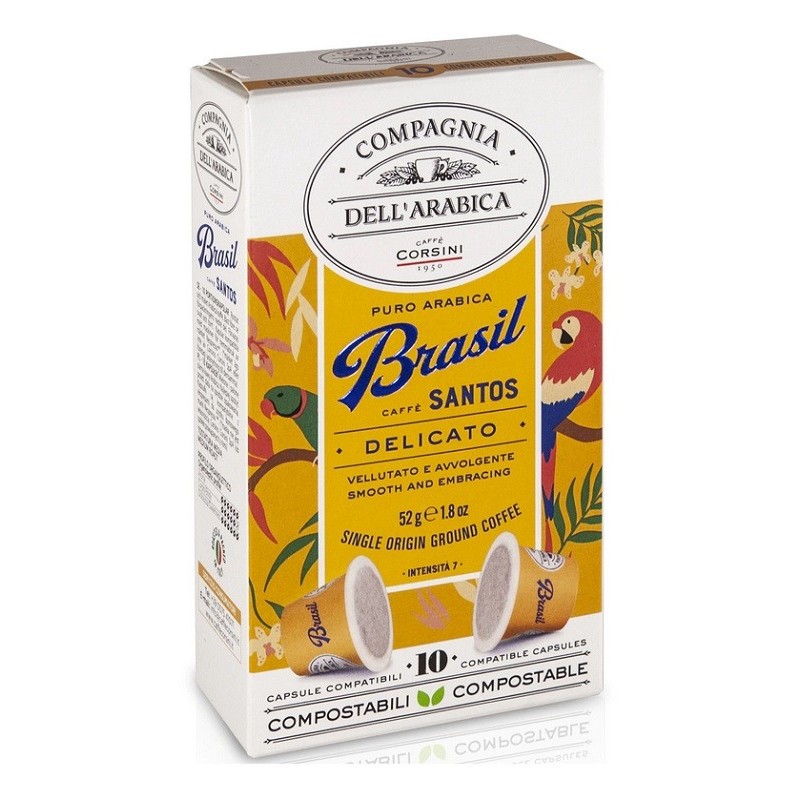 Capsule Cafea Compagnia Dell'Arabica Corsini Brasil Santos 10 X 5.2 g