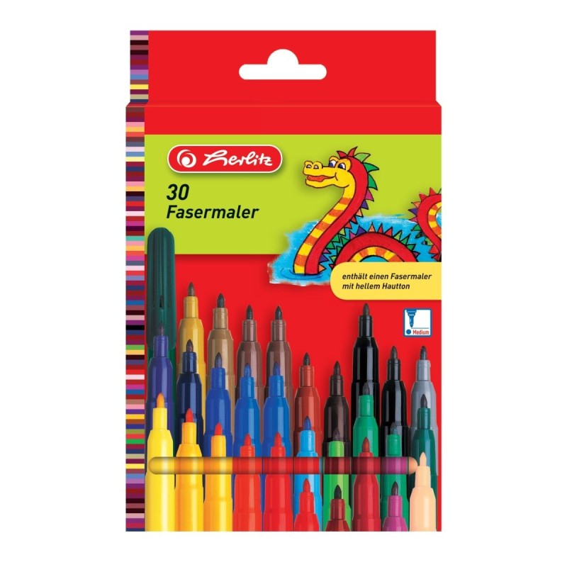 Carioci Herlitz, 2 mm, 30 Bucati, Diverse Culori
