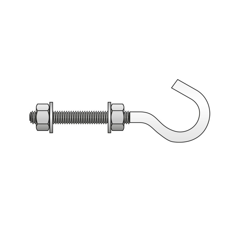 Carlig Filetat Saibe Piulite Otel Zincat-M 10 X 30