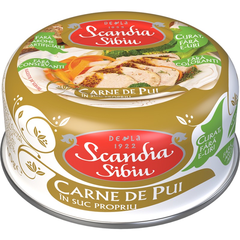 Carne Pui in Suc Propriu, Scandia Sibiu, 300 Gr