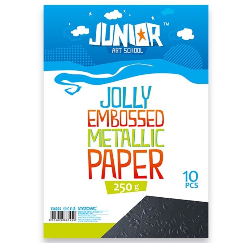 Carton Metalic, Embosat, A4, Negru