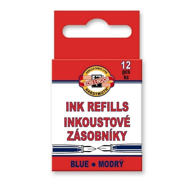 Cartuse Cerneala Albastra, 12 Bucati, Koh-I-Noor