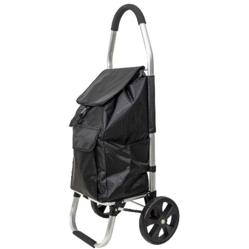 Carucior pentru Cumparaturi, Cadru Metalic, Greutate Maxima 25 kg, Negru