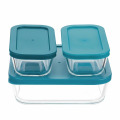 Caserola din Sticla Termorezistenta, Grunberg, Capac Plastic, Diverse Culori, 3 Bucati
