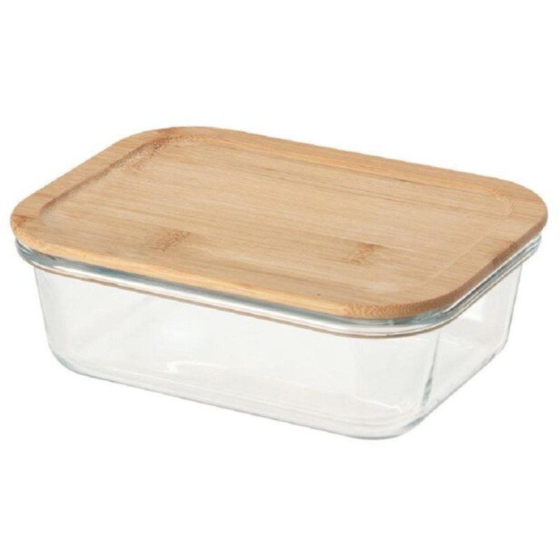 Caserola pentru Alimente, Capac Bambus, 41.5 x 31.5 x 22.5 cm, 1040 ml