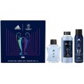 Caseta Cadou Barbati Adidas Uefa Goal, Apa de Toaleta 100 ml, Deodorant 150 ml, Gel Dus 250 ml