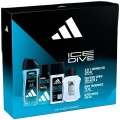 Caseta Cadou Barbati Adidas Uefa Star, Deodorant Natural Spray 75 ml, Deodorant 150 ml, Gel Dus 250 ml