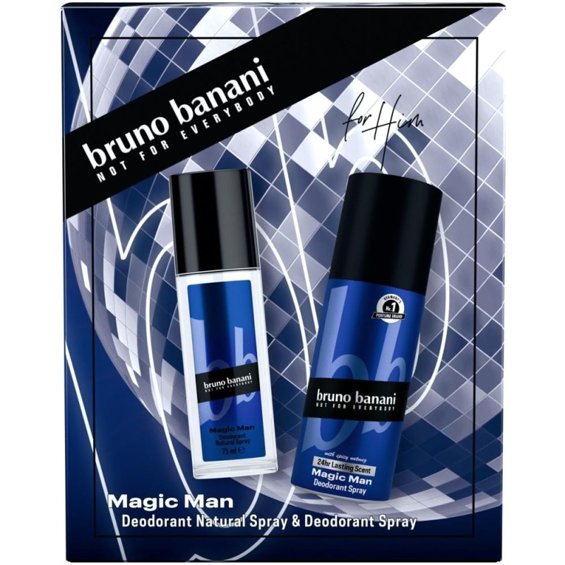 Caseta Cadou Barbati Bruno Banani Magic Man, Deodorant Spray 75 ml, Deodorant 150 ml