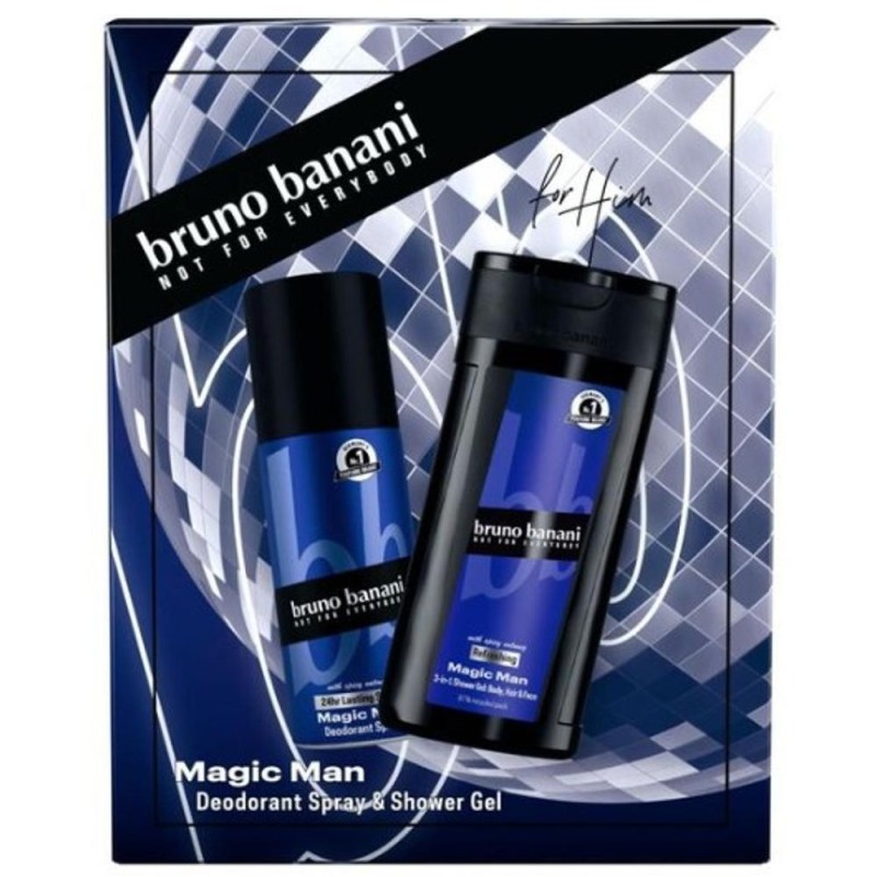 Caseta Cadou Barbati Bruno Banani Magic Man, Deodorant Spray 75 ml, Gel Dus 50 ml