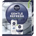 Caseta Cadou Barbati Nivea Gentle Refresh Sensitive, Gel Dus 250 ml, Balsam dupa Ras 100 ml