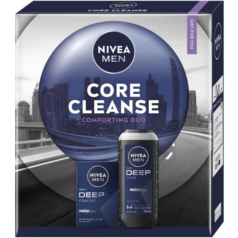Caseta Cadou Barbati Nivea Men Core Cleanse, After Shave, Gel Dus 250 ml